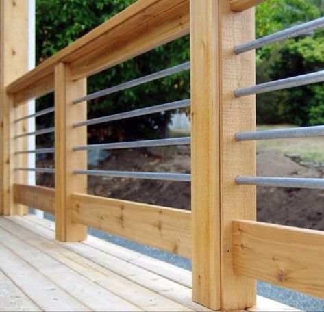 Metal Deck Railing Ideas, Diy Decks, Reling Design, Deck Railing Diy, Wood Deck Railing, Metal Deck Railing, Deck Railing Ideas, Deck Railing Design, Metal Deck