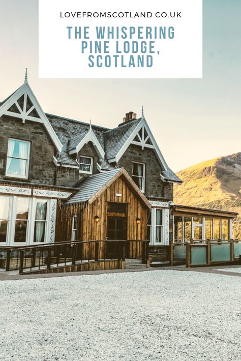 Fancy staying in a Scottish hunting lodge? In the heart of Scotland’s spectacular Great Glen near Fort William is The Whispering Pine Lodge, a gorgeous highland retreat serving up some seriously good Indian food. Let's check-into Black Sheep Hotels for a winter weekend in Scotland.  via @LoveFromScotland Scottish Hunting Lodge, Uk Places, Urquhart Castle, Cottage Room, Glen Coe, Cairngorms National Park, Winter Weekend, Spa Rooms, Ben Nevis