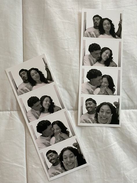 Photo booth print out of couple in black and white. Photo Booth Couple Pictures, Polaroid Couple, Aesthetic Boyfriend, Pose Fotografi, Shotting Photo, Future Love, The Love Club, My Kind Of Love, Clothes And Shoes