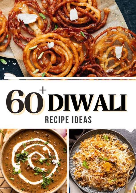 These Diwali recipes are quick and easy, and will make the festive season even more fun. Because you won't be spending hours in the kitchen and can actually spend more time with your family. A collection of appetizers, mains and desserts for you to choose from. #diwali #indian #festive #holiday #recipes #myfoodstory via @my_foodstory Diwali Dishes, Diwali Special Recipes, Honey Chilli Potato, Butter Masala Recipe, Dhal Recipe, Diwali Recipes, Veg Pulao, Saag Paneer, Diwali Snacks