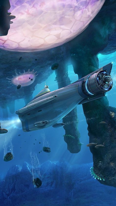 Subnautica Concept Art, Underwater Art, Alien Planet, Wall Art Wallpaper, Science Fiction Art, Big Art, Matte Painting, Creature Concept Art, Creature Concept