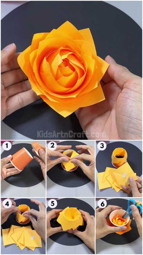 DIY Rose Flower Using Paper Cup-Easy Craft Tutorial Check more at https://www.kidsartncraft.com/flower-paper-cup-craft-tutorial/ Cupcake Paper Flowers, How To Make Sunflower, Paper Flower Wreath, Simple Paper Crafts, Art Craft For Kids, Paper Cup Crafts, Cupcake Paper, Giant Paper Flower, Paper Flower Wreaths