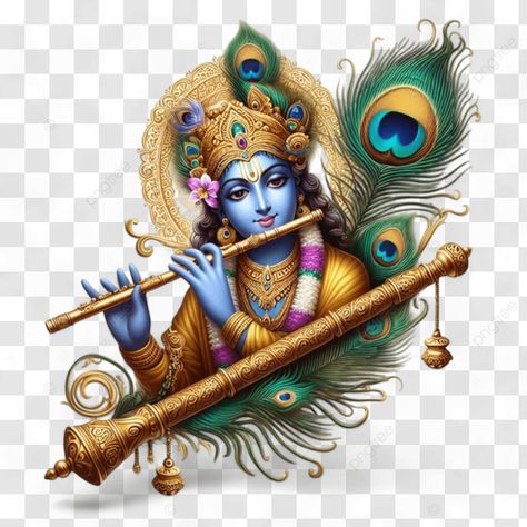 Let this image add a splash of color to your design projects! Krishna Images Png, Krishna Png, Krishna Design, Krishna Playing Flute, Krishna Flute, Logo Cloud, Happy Janmashtami, Fall Music, Attitude Shayari