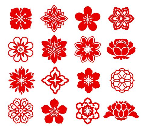 Cut Out Templates, Chinese Blossom, Chinese Cut, Chinese Icon, Japanese Ornaments, Japanese Ornament, Japanese Flower Tattoo, Chinese Ornament, Japan Flower