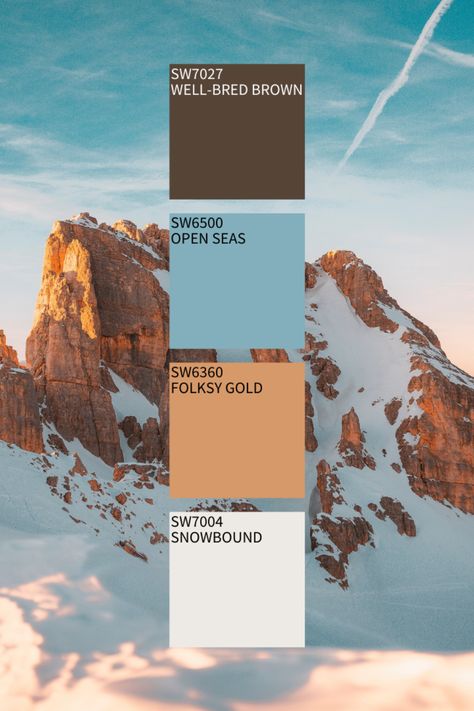 Color Palette Mountain, Mountain Sunsets, Christmas Color Palette, Color Design Inspiration, Hex Color Palette, Nature Color Palette, Color Pallete, Mountain Sunset, Neue Outfits