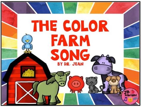 The Color Farm Song by JBAlbright | TPT Nursery 2024, Farm Songs, Preschool Farm, Three Pigs, Classroom Songs, Vocal Exercises, Writing Stories, Color Words, Farm Preschool