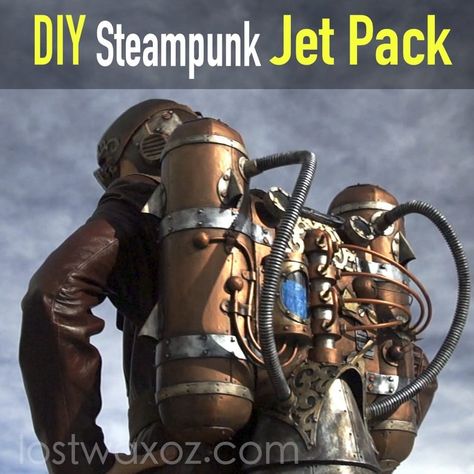 DIY Steampunk Jetpack costume — Lost Wax Jetpack Diy, Steampunk Jetpack, Steampunk Cosplay Diy, Steampunk Diy Crafts, Diy Steampunk, Jet Pack, Steampunk Crafts, Steampunk Cosplay, Neo Victorian