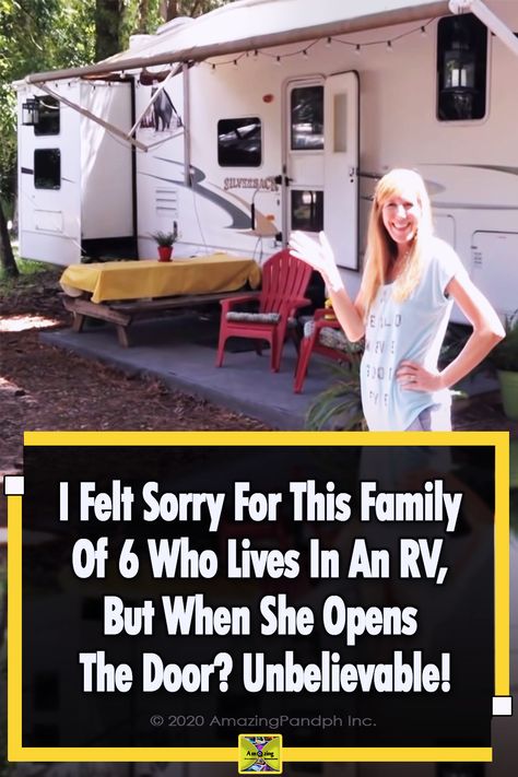 Mom says her family of 6 lives in this RV. When I looked inside, my jaw dropped! #Family #home #house #RV #Tour #Decoration Camper Home Rv Living Tiny House, Family Of 6 Rv Living, Rv Mudroom, Camper Inside Ideas, Rv Kitchen Decor, Camper Storage Organization, Rv Add On Rooms, Camper Home Rv Living, Rv Organizing Ideas