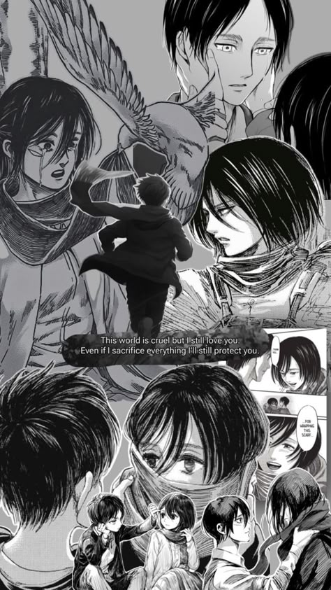 Mikasa And Eren, Aot Wallpaper, Attack On Titan 2, Attack On Titan Comic, Eren X Mikasa, Anime Printables, Attack On Titan Funny, Eren And Mikasa, Cute Inspirational Quotes