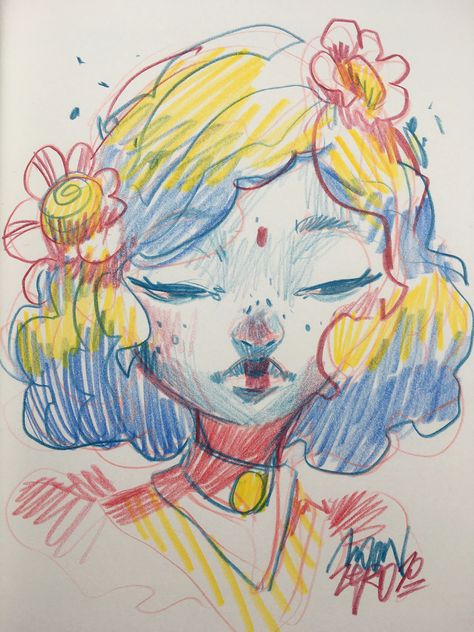 Coloured Pen Drawings, Pen Colour Drawing, Drawing Ideas Colour Pencil, Colour Pen Art, Colour Pen Drawing, Colorful Sketchbook, Color Pencil Sketch, Color Pencil Illustration, Color Pen