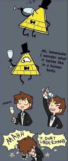 Lemonade Drink, Gravity Falls Bill Cipher, Fall Memes, Gravity Falls Funny, Gravity Falls Bill, Gravity Fall, Desenhos Gravity Falls, Gravity Falls Au, Gravity Falls Fan Art