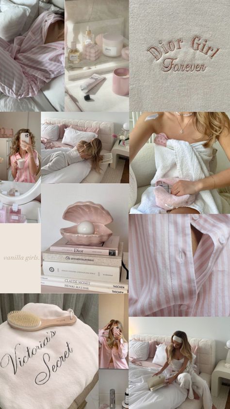 Pastel Clean Girl Aesthetic, Soft Girl Aesthetic Vision Board, Pink Aesthetic Clean Girl, Pink Vanilla Girl Room, Girl Boxers Aesthetic, It Girl Aesthetic Pink, Pink Vanilla Girl Aesthetic, Pink That Girl Aesthetic, Vanilla Girl Collage