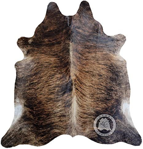 Genuine Dark Brindle Cowhide Rug 6 x 8 ft. 180cm x 240 cm Animal Skin Rug, Cow Rug, Brindle Cowhide, Rug Dark, Braided Area Rugs, Leather Rug, Cow Skin, Stylish Rugs, Carpet For Living Room