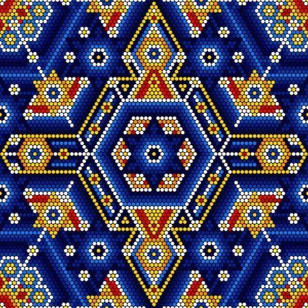 Huichol Pattern, Seed Bead Art, Mandala Wallpaper, Beaded Banners, Seed Bead Flowers, English Paper Piecing Quilts, Huichol Art, Hexagon Quilt, Paper Piecing Quilts