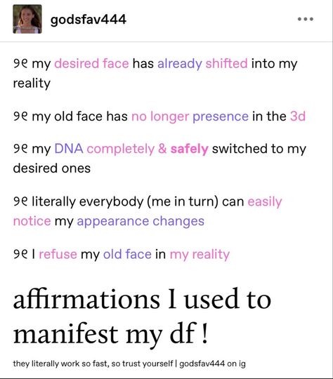 affirmations affirming Tumblr Manifesting, Ideal Face Affirmation, Natural Beauty Affirmations, Manifesting Tumblr, Manifesting Rules, Tumblr Affirmations, Desired Appearance Affirmations, Appearance Affirmations, Beauty Affirmations