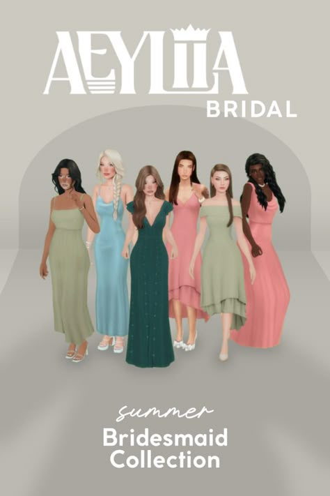 Summer Bridal Collection | Bridesmaid Dresses Sims 4 Wedding Cc, Sims 4 Wedding Dress, Bridal 2024, Summer Bridesmaids, Sims 4 Mm Cc, Tumblr Sims 4, Sims 4 Cc Folder, Casas The Sims 4, Sims 4 Teen