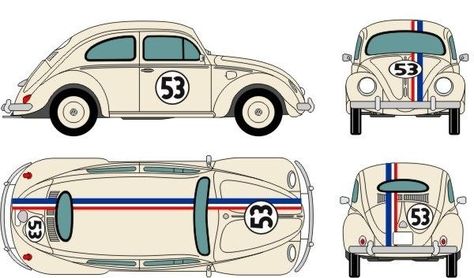 Beetle Outline, Herbie Fully Loaded, Car Top View, Bug Cartoon, Cool Album Covers, Beetle Car, Vw Vintage, Volkswagen Group, Metal Toys