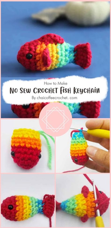 Amigurumi Fish Pattern, Crochet Salmon Fish Pattern, Free Crochet Patterns Amigurumi Animals Keychains, Crochet Fish Keychain Free Pattern, Crochet Fish Pattern Free Easy, Goldfish Crochet Pattern Free, Free Crochet Fish Patterns, Crochet Goldfish Pattern Free, Crochet Fish Keychain