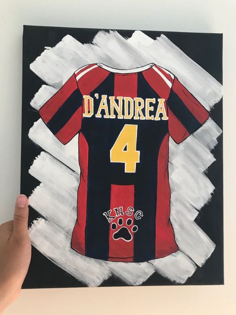 Soccer Paintings On Canvas, Soccer Canvas Painting Ideas, Soccer Painting Ideas On Canvas, Soccer Paintings, Football Paintings, Sports Painting, Mail Art Envelopes, Big Canvas, Football Themes