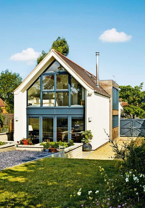 davies-self-build-double-height Eco Cottage, Bungalow Extensions, Eco House Design, Eco Homes, Eco Home, Self Build Houses, Retirement House, Modern Barn House, House Extension Design