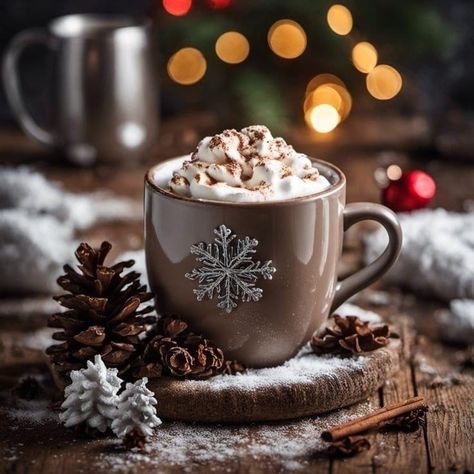 Hot Cocoa Aesthetic, Hot Cocoa Bar Wedding, Hot Chocolate Pictures, Hot Chocolate Aesthetic, Winter Aesthetics, Coffee Cup Art, Merry Christmas Pictures, Christmas Hot Chocolate, Christmas Board