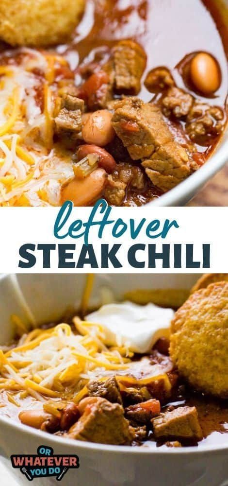 Easy Steak Chili | Leftover Prime Rib, leftover steak, roast beef recipe Prime Rib Leftover, Steak Chili Recipe, Leftover Roast Beef Recipes, Leftover Steak Recipes, Leftover Prime Rib, Roast Beef Recipe, Chili Easy, Steak Chili, Roast Steak