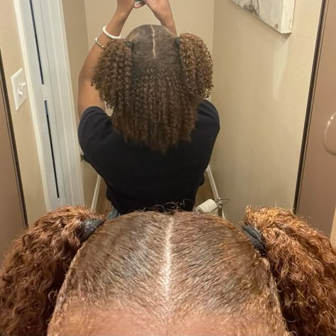 4a hair, 4b hair, type 4 hairstyles, hairstyles, light caramel brown hair color, color, two ponytails Light Caramel Brown, Tattoo And Meaning, For Healthy Hair Growth, 4a Hair, Two Ponytails, Mixed Curly Hair, Curly Hair Videos, Quick Natural Hair Styles, Vibrant Hair