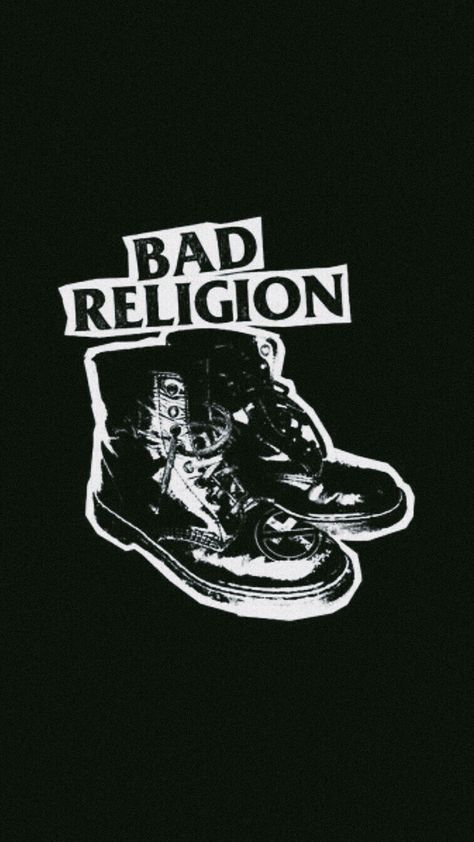 Cool Punk Wallpapers, Bad Religion Logo, Punk Rock Wallpaper, Band Merch Ideas, Punk Stickers, Band Covers, Punk Logo, Kaos Band, Punk Wallpaper