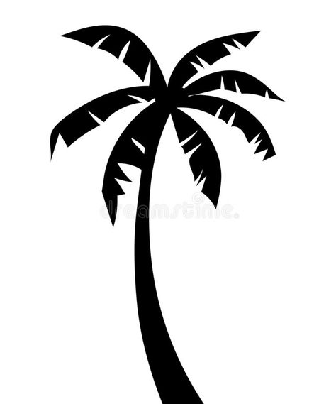 Palm tree silhouette vector.Palm tree dillustration royalty free illustration