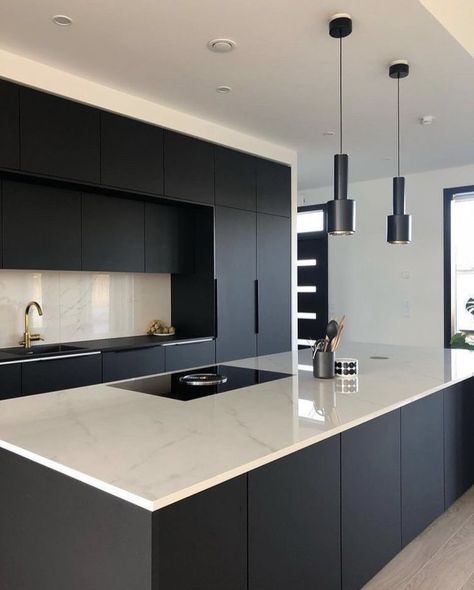 Kitchen With Marble, Interior Boho, Modern Kitchen Design Black, Modern Kitchen Design Luxury 2020, Kitchen Design Modern White, Kitchen Design Open, White Modern Kitchen, Luxury Kitchen Design, Modern Kitchen Design Luxury