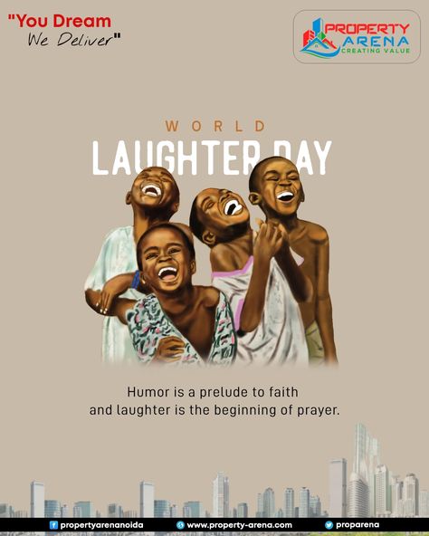 The human race has only one really #effective #weapon and that is #laughter . . . . . . #property #PropertyArena #propertyforsale #india #trendingreels #reelsvideo #villa #plots #plotforsale #villasforsale #youdreamwedeliver #realestate #worldlaughterday #laughterday #laughteristhebestmedicine #laughterisgoodforthesoul #laughter World Laughter Day, Laughter Day, Plots For Sale, Real Estate Company, Human Race, Delhi Ncr, Real Estate Companies, Property For Sale, Dreaming Of You