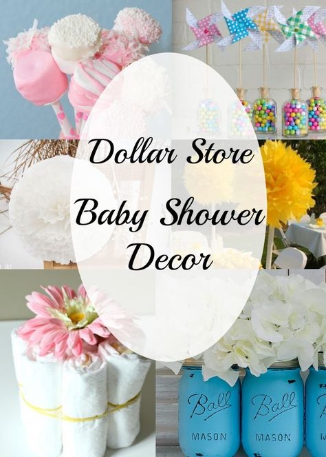 Inexpensive baby shower centerpiece and decor ideas. All items can be bought at the dollar store or for about a dollar elsewhere and easy to do it yourself. #babyshower #decor #decorations #cheap #diy #cute #boy #girl #dollarstore #centerpieces Baby Shower Decorating Ideas, Diy Babyshower, Cheap Centerpieces, Mesas Para Baby Shower, Diy Baby Shower Decorations, Cheap Baby Shower, Trendy Baby Shower Ideas, Baby Shower Table, Shower Bebe