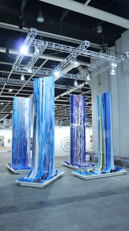 The Deep Blue Sea － Dinh Q. Lê’s installation at Art Basel Hong Kong 2017 | COBO Social Sea Exhibition Design, Glass Reception, Kong 2017, Art Basel Hong Kong, Museum Exhibition Design, Cardboard Sculpture, The Deep Blue Sea, Trade Show Display, Exhibition Display