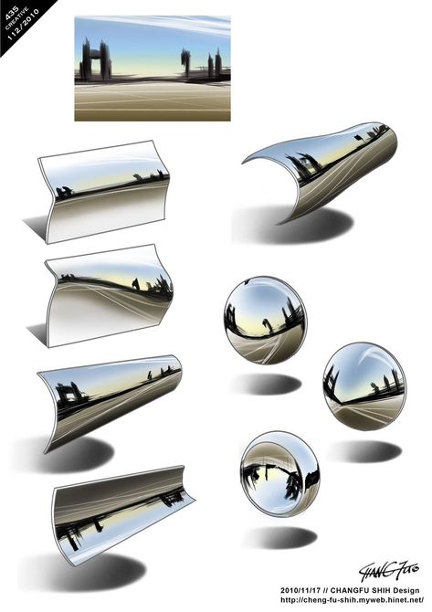 Reflection Tutorial Drawing, How To Draw Reflective Surfaces, Metal Reflection Reference, Metal Texture Drawing, Chrome Drawing, Metal Reflection, Car Reflection, Metal Drawing, Ancient Costume