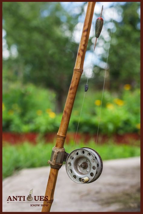 Antique Bamboo Fly Fishing Rod Bamboo Fishing Pole, Bamboo Fishing Rod, Hypixel Skyblock, Oyster Shucking, Antique Bamboo, Shucking Oysters, Fishing Poles, Antler Crafts, Fishing Ideas