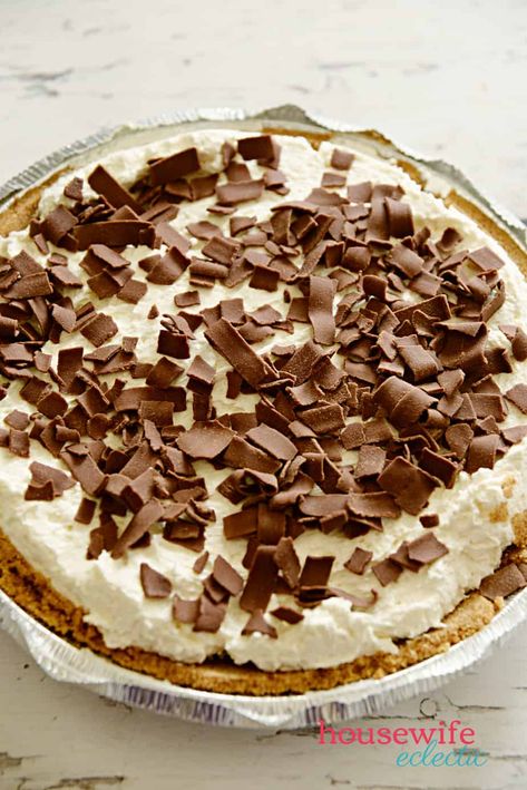 The Very Best Cream Cheese Pie - Housewife Eclectic Chocolate Cream Pie Easy, Chocolate Silk Pie Recipe, Old Fashioned Chocolate Pie, Easy Cream Pie, Silk Pie Recipe, Chocolate Silk Pie, Chocolate Cream Pie Recipe, French Silk Pie, Store Bought Pie Crust