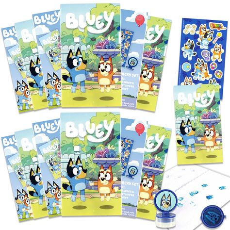 Buy 12 Pc Bluey Mini Party Favors Set - Bundle with 12 Bluey Activity Packs | Mini Sketch Books, Stickers, Stampers, and Goodie Bags (Bluey Birthday Party Supplies Decorations) at Walmart.com Mini Sketch, Bluey Birthday Party, Books Stickers, Bluey Party, Blue Birthday Parties, Bluey Birthday, Book Stickers, Candy Halloween, Classroom Rewards