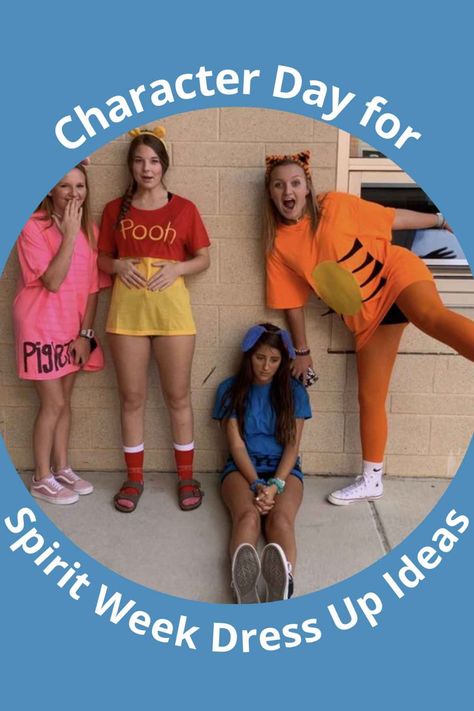 Disney Vs Marvel Spirit Week, Favorite Cartoon Character Dress Up Day, Favorite Disney Character Spirit Week, Spirt Week Character Day Ideas, Dress Like Your Favorite Character Day, Disney Characters Spirit Week, Mixmatch Clothes Day Spirit Week, Elementary School Dress Up Days, Movie Character Hoco Week