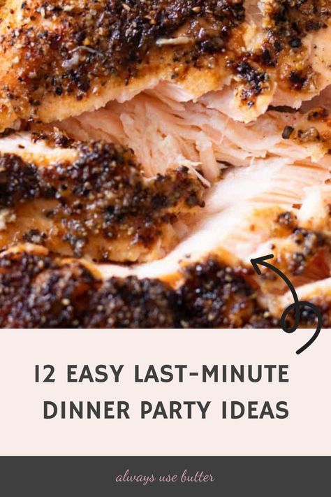 Hosting a last-minute dinner party and need some quick and easy recipe ideas? Look no further! Check out these delicious last-minute dinner party meals that will impress your guests without all the stress. From simple appetizers to flavorful main courses, these last minute dinner party recipes are sure to be a hit with everyone at the table. Say goodbye to the stress of entertaining and hello to enjoying quality time with your guests while serving up scrumptious dishes. Easy Party Menu For A Crowd, Sunday Party Food, Dinner Ideas For Large Crowd, Easy Finger Food Dinner Ideas, Dinner Entertaining Recipes, Party Entrees Main Dishes, Dinner Ideas For Party Entertaining, Dinner Ideas For Entertaining Friends, Easy Party Main Dish Ideas