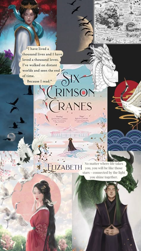 Six Crimson Cranes Fanart, Six Crimson Cranes Quotes, The Six Crimson Cranes, Six Crimson Cranes Wallpaper, Six Crimson Cranes Aesthetic, Mxtx Book Collection, Six Crimson Cranes Book, Six Crimson Cranes Book Cover, Six Crimson Cranes