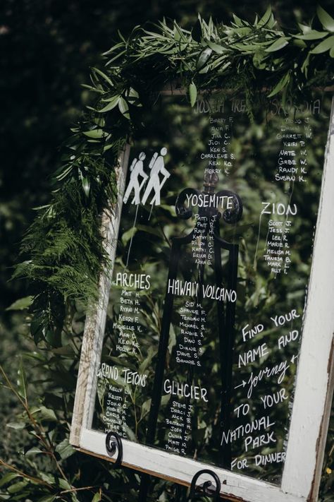 National Parks Wedding, National Park Wedding Theme, Crested Butte Wedding, Campground Wedding, Table Assignments, Wedding Reception Flowers, Wedding Crafts Diy, Camp Wedding, National Park Wedding