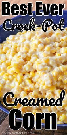 Cream Corn Recipe Crock Pot, Rudys Creamed Corn, Cream Corn Recipe, Slow Cooker Creamed Corn, Corn Recipes Side Dishes, Corn Side Dish, Creamed Corn Recipes, Cream Corn, Plate Recipes