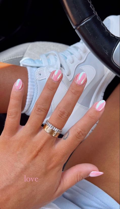 Expression Aesthetic, Aesthetic Nail Art, Neon Butterfly, Hoco Nails, Teen Nails, Mixed Jewelry, Aesthetic Nail, Pink Chrome Nails, Butterfly Nail Art