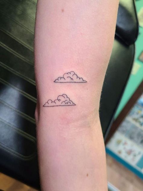 Cute Cloud Tattoo, Pixel Tattoo, Eggs And Soldiers, Forever Tattoo, Define Art, Tattoo Spots, Cute Cloud, Cloud Tattoo, Spine Tattoos