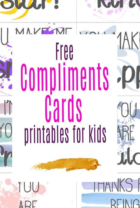 Free printable compliments cards for kids to print off and give away. Kind kids know that givein a compliment is like giving a little gift of love. A simple random act of kindness activity for kids #raok #complimnets #freeprinatbles #kindness #kids Kindness Confetti Free Printable, Compliment Cards For Students, Compliment Cards Printable, Compliment Activities For Kids, National Compliment Day Ideas, Kindness Notes Free Printable, Kindness Cards Printable Free, Free Kindness Printables, Compliments For Kids