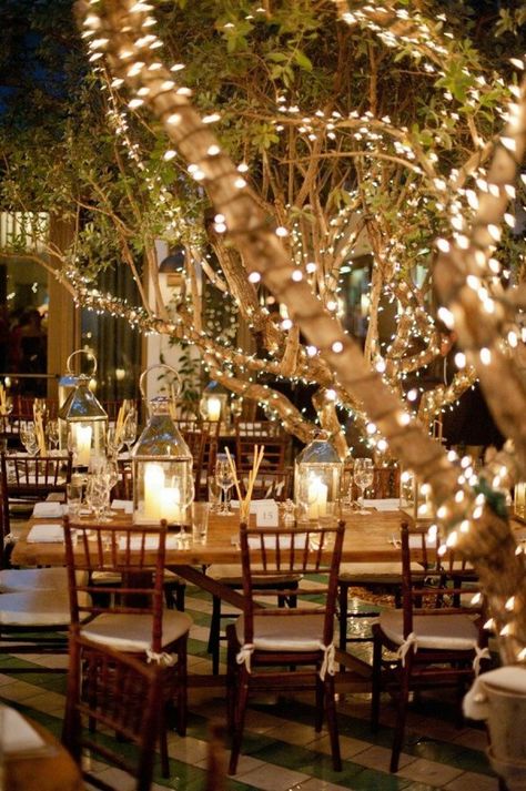 Wedding Reception Ideas, Outdoor Dinner Parties, String Lights Wedding, Outdoor Dinner, Wedding Winter, Whimsical Wedding, Garden Parties, Wedding Board, Fairytale Wedding