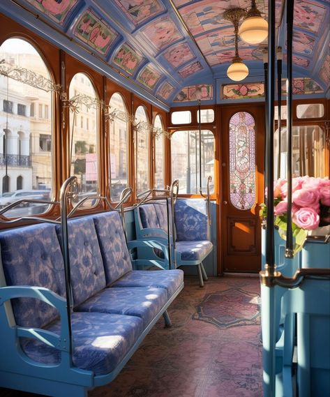 Futuristic Public Transport, Train Station Interior, Tram Interior, Old Train Station Aesthetic, Train Station Aesthetic, Train Station Architecture, Castle Aesthetic, Old Train Station, Subway Train