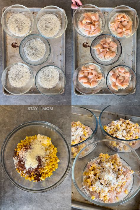 Mexican Street Corn Casseroles Meal Prep - Stay Fit Mom Bowl Meal Prep Ideas, Meal Prep Mexican Bowl, Meal Prep Inspiration, Best Meal Prep Ideas, Canned Chicken Meal Prep, Meal Prep Bowls Lunch Ideas, Baked Meal Prep Bowls, Pyrex Meal Prep Recipes, Stay At Home Mom Meal Prep