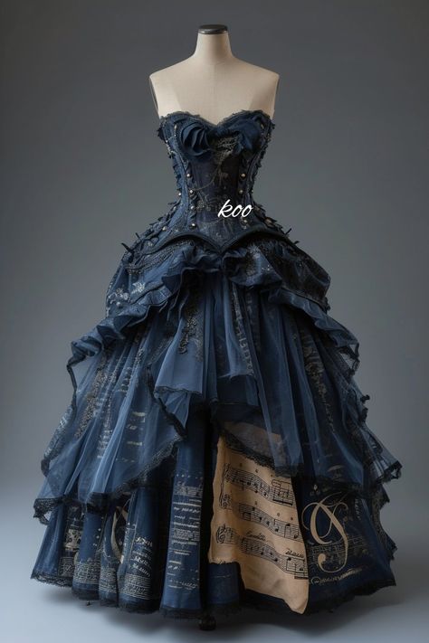 X Gothic Masquerade Dress, Luxury Blue Victorian Dress For Formal Events, Blue Masquerade Dress, Masquerade Dress Ideas, Luxury Blue Elegant Victorian Dress, Blue Gothic Party Dress, Blue Victorian Dress Aesthetic, Black Masquerade Dress, Black And Blue Victorian Dress