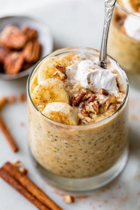 Pumpkin Overnight Oats Skinnytaste Breakfast, Pumpkin Pie Overnight Oats, Pumpkin Overnight Oats, Overnight Oats In A Jar, Pumpkin Oats, Vegan Overnight Oats, Overnight Oat, Oats Recipe, What's For Breakfast